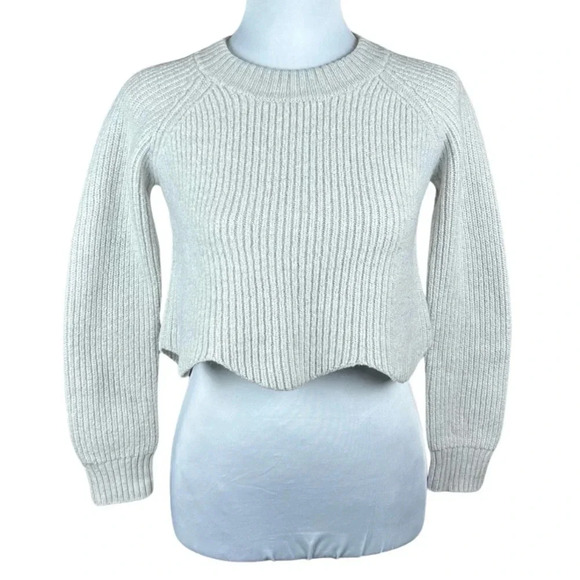 Wilfred Sweaters - Aritzia Wilfred Sardou Sweater in Heather Birch 100% Merino Wool